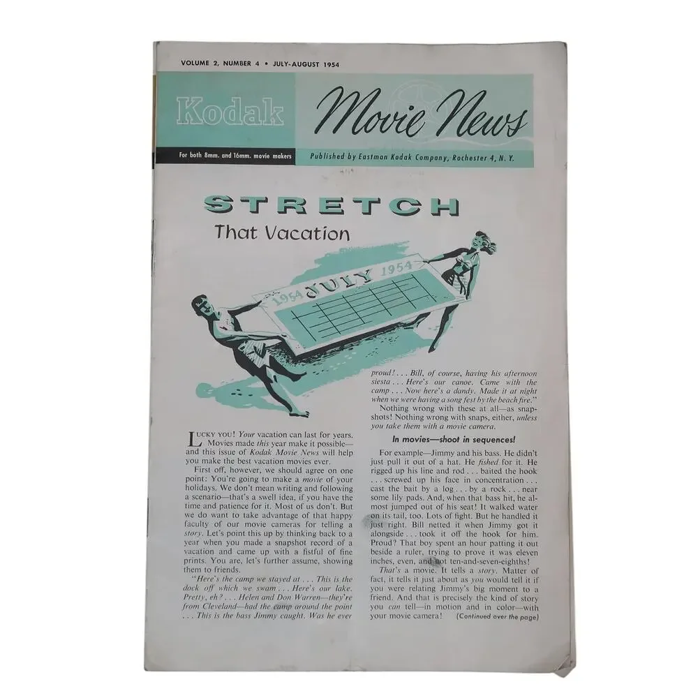 Kodak Movie News Magazine Booklet Set of Three (3) 1954 Eastman Kodak Rochester